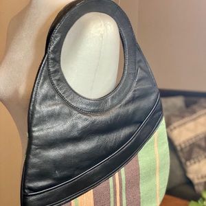 Columbian Leather & Textile Slim Hobo Purse 🌴